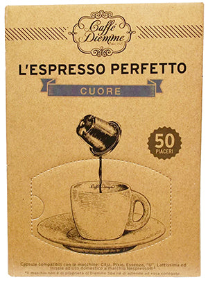 Diemme CUORE decaffeinated Nespresso®* compatible capsules