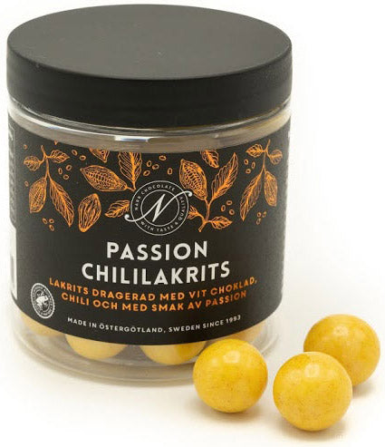 Licorice scoops with passion fruit and chilli - Narr Chocolate