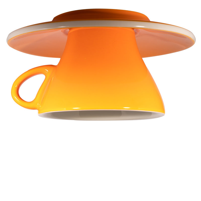 Milchkaffeetasse bunt - Kurkuma